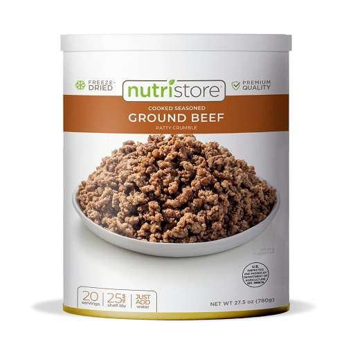 Nutristore Freeze Dried Ground Beef | Pre-Cooked Hamburger Meat for Backpacking, Camping, Meal Prep | Long Term Survival Emergency Food Supply.-image