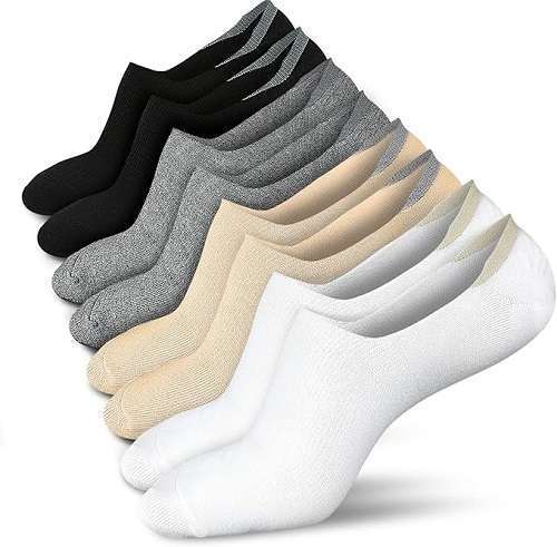 Show Socks Women Low Socks Non Slip Flat Boat Line 4/8 Pairs.-image