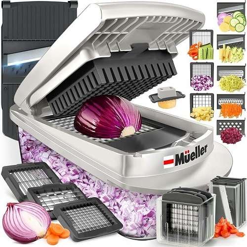 Mueller Pro-Series 10-in-1, 8 Blade Vegetable Chopper, Onion Mincer, Cutter, Dicer, Egg Slicer with Container.-image