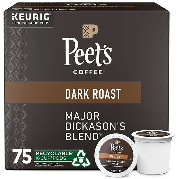 Peet's Coffee, Dark Roast K-Cup Pods for Keurig Brewers - Major Dickason's Blend 75 Count.-image