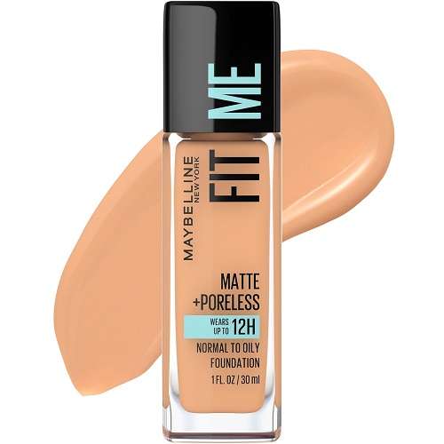 Maybelline Fit Me Matte + Poreless Liquid Oil-Free Foundation Makeup, Classic Ivory.-image