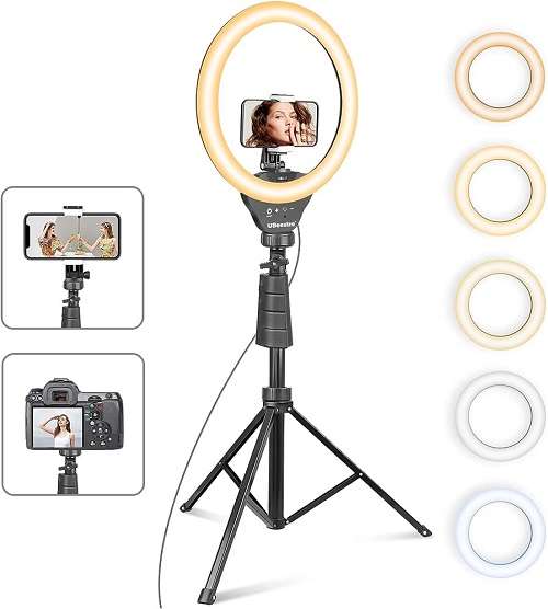 UBeesize 12'' Selfie Ring Light with 62’’ Tripod Stand for Video Recording, Live Streaming(YouTube, Instagram, TIK Tok).-image