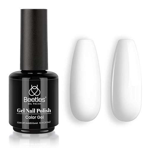 Beetles Gel Nail Polish, 1 Pcs 15ml White Color Soak Off Gel Polish Nail Art Manicure Salon DIY Gel Nail Design.-image