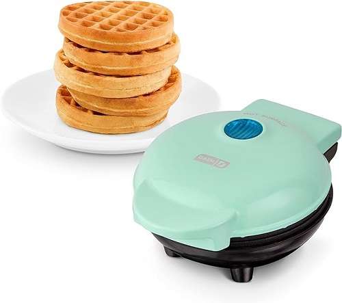 DASH Mini Waffle Maker (4) Waffle Mold, Nonstick Waffle Iron with Quick Heat-Up, PTFE Nonstick Surface - Perfect Mini Waffle Maker for Kids and Families.-image