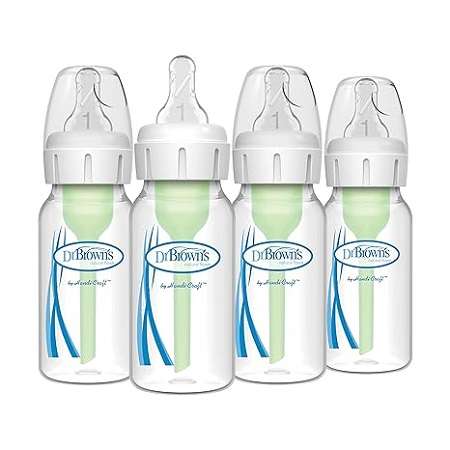 Dr. Brown's Natural Flow Anti-Colic Options+ Narrow Baby Bottle, 4 oz/120 mL.-image