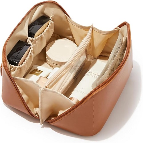 Best Travel Makeup Bag,Large Capacity Cosmetic Bags for Women,Waterproof Portable.-image